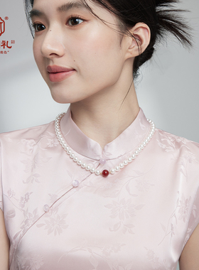 宫中礼【绿映珠华】玛瑙石项链