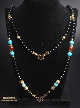 泰国佛牌链子双挂两挂两尊项链挂链绳玛瑙水晶白粉玉髓多挂吊坠绳