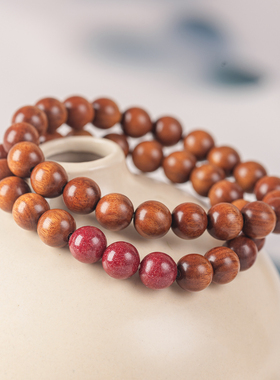 沉水级原木色老桃木手串
