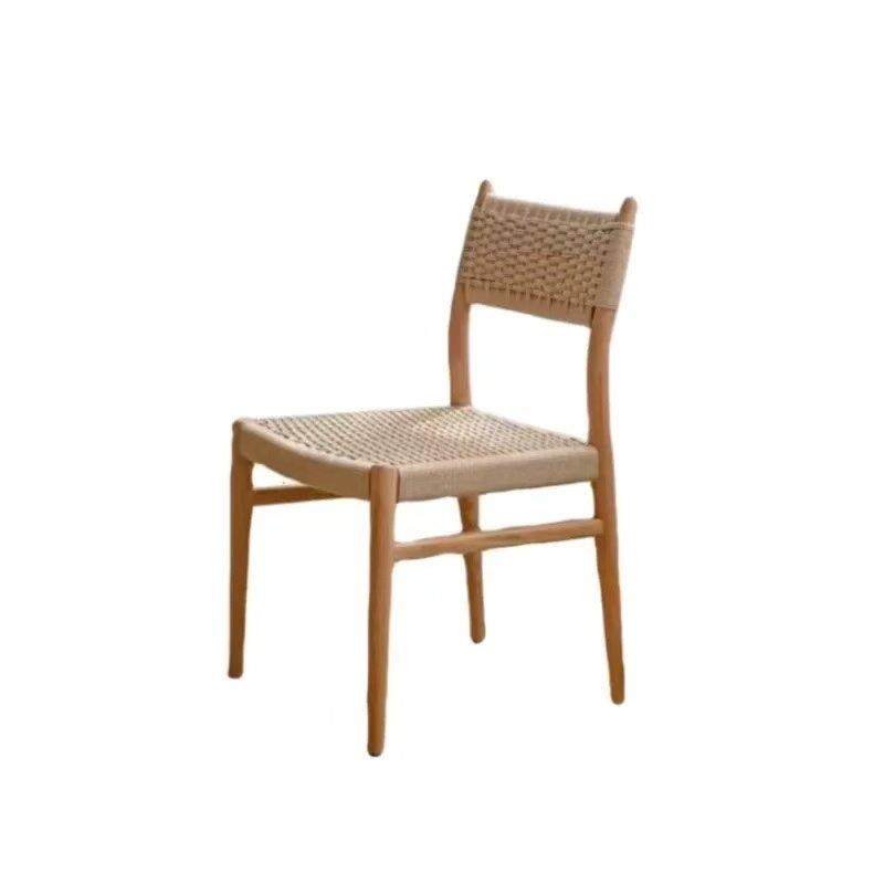 麦田椅中复古实木餐桌椅家用绳藤编靠背椅子设计师小户型极简凳子,淘宝优惠券,粉丝福利购,淘宝优惠卷