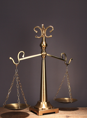 新中式天平秤摆件样板房玄关客厅茶几电视酒柜铁艺复古简约平衡称