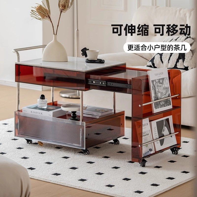 亚克力可移动推车客厅茶几边几z围炉煮茶小户型岩板茶水柜茶桌边,淘宝优惠券,粉丝福利购,淘宝优惠卷