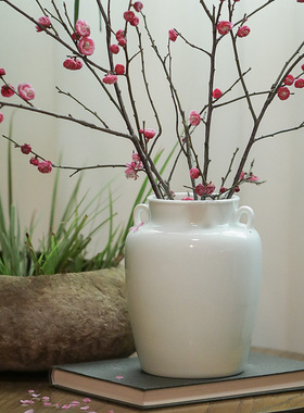 雅集堂 如常 青白瓷双系耳花罐花瓶花插 茶道日用餐桌花器Y