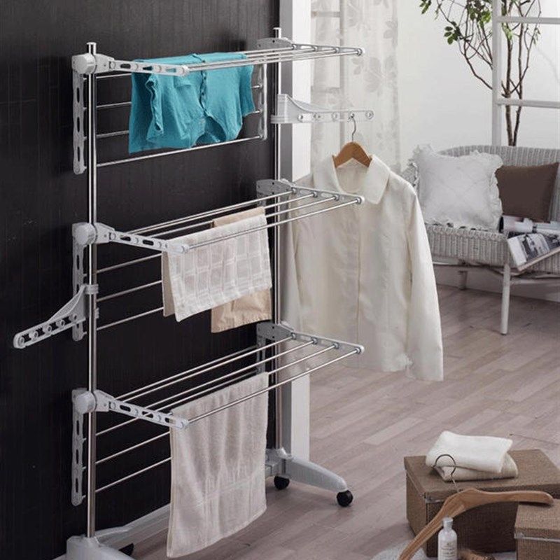韩国晾衣架落地折叠翼型移动不锈钢凉衣架晒衣晒被毛巾婴儿尿布架,淘宝优惠券,粉丝福利购,淘宝优惠卷