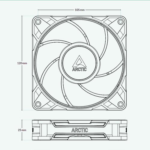 ARCTIC P12 Pro A-RGB 白色高风压PWM风扇12CM散热风扇FDB轴承 - 图3
