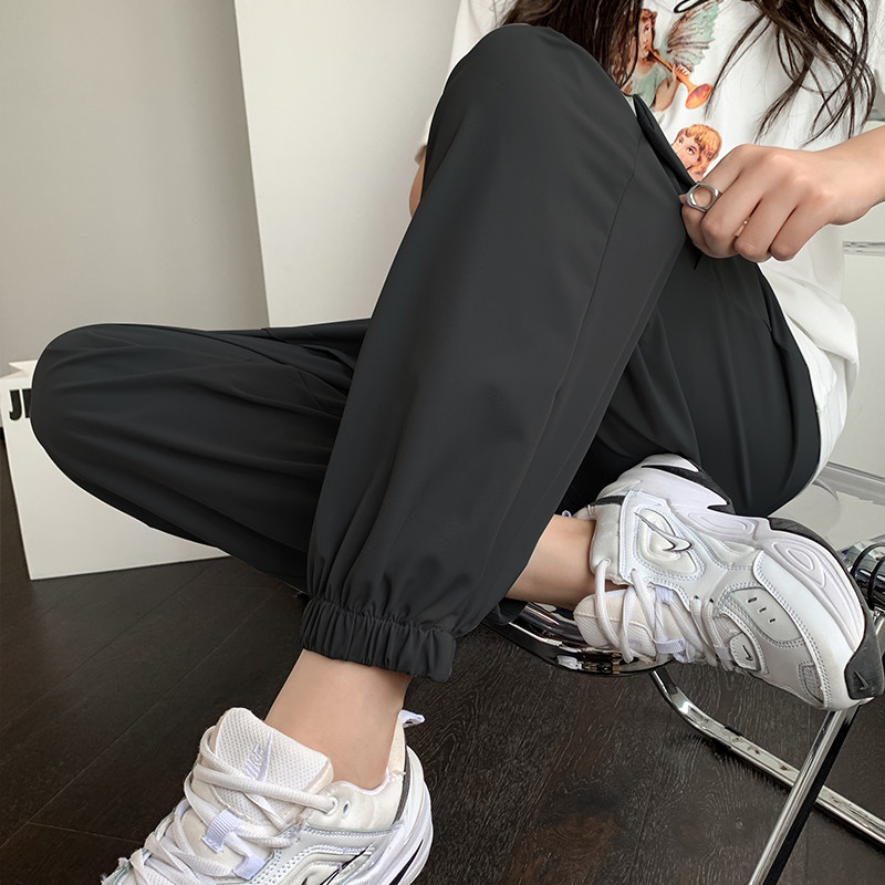 新款小个子孕妇运动裤夏季薄款冰丝裤宽松束脚夏装九分哈伦工装裤,淘宝优惠券,粉丝福利购,淘宝优惠卷