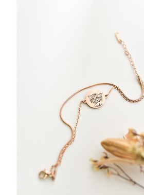 定制手链刻宠物猫狗图案照片礼物情侣朋友纪念品个性女士简约饰品