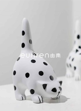 【折扣】现代北欧l波点小猫摆件软装样板房间售楼部儿童房动物家
