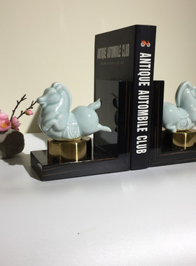 创意马到功成中h式办公室桌面书立架书挡夹书器书靠挡书板装饰品