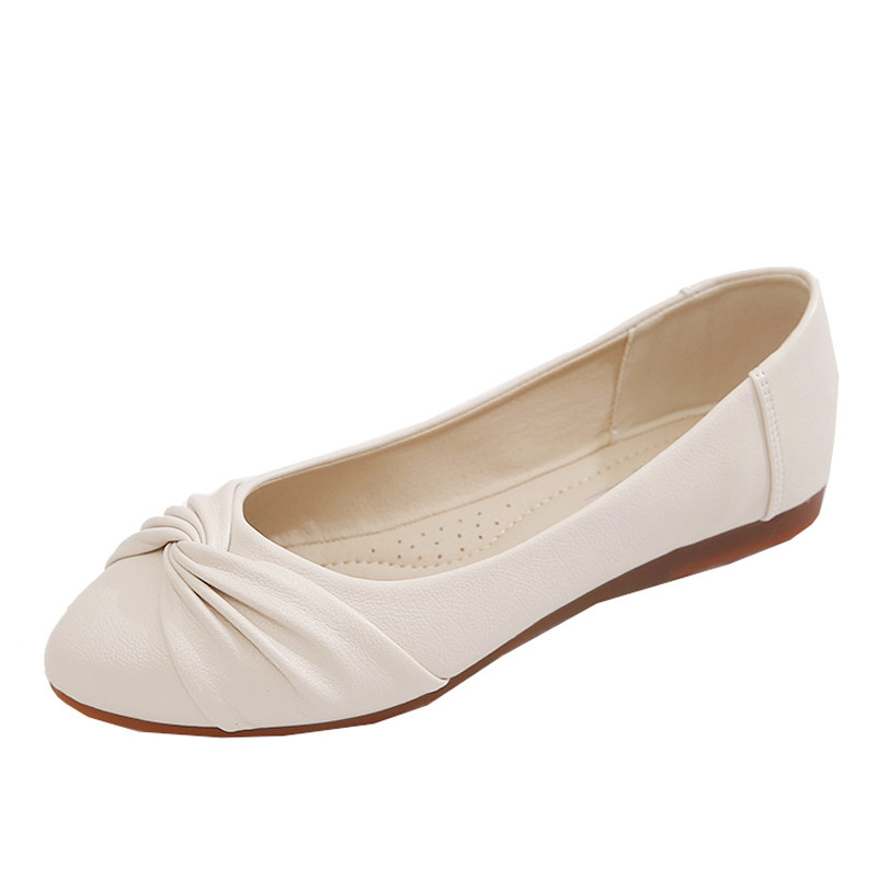 单鞋女鞋子2024新款春秋浅口豆豆鞋G百搭妈妈鞋软底软皮防滑平底,淘宝优惠券,粉丝福利购,淘宝优惠卷