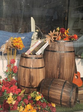 森系婚庆婚礼道具木质酒桶木桶舞台迎宾装饰橱实木婚庆装饰