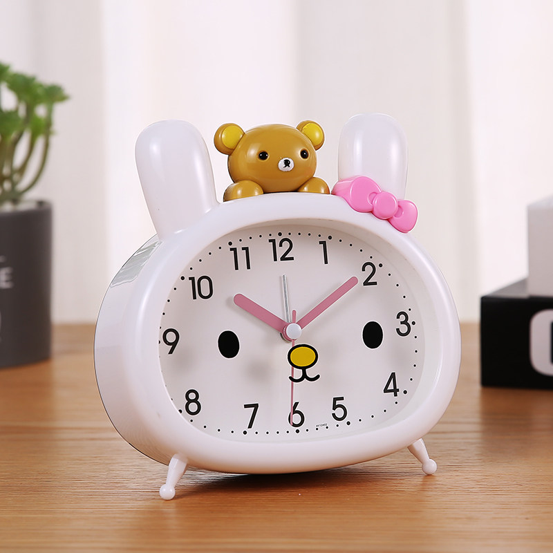 小卡通闹钟表儿童爱男孩女孩床头静音闹铃懒虫床夜灯光,淘宝优惠券,粉丝福利购,淘宝优惠卷