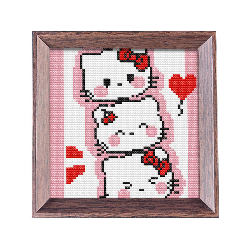 【凯蒂猫】十字绣2026新款线绣带框摆台卡通动漫半成品自己绣刺绣,淘宝优惠券,粉丝福利购,淘宝优惠卷