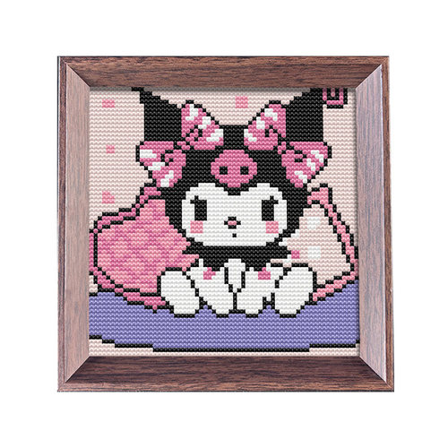 【库洛米】十字绣2025新款线绣带框摆台卡通动漫简单小件diy刺绣 - 图3