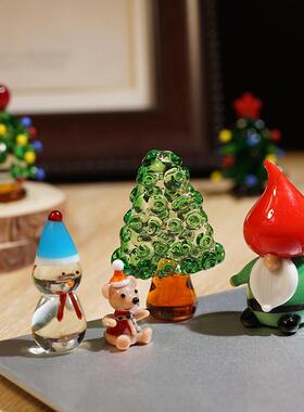 耶诞节|手工玻璃小摆件琉璃电脑办公室桌面节日氛围感装饰工艺礼