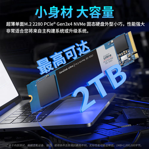 闪迪pcie3.0 m2固态硬盘1t ssd笔记本电脑台式ultra至尊高速H3N - 图3