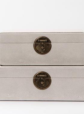 新中式首饰收纳盒现代家居红色装饰盒子样板房间酒柜软装饰品摆件