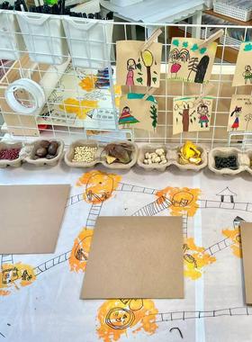 网格展示架幼儿园美工区底座作品环创架子摆摊照片挂架片饰品铁丝