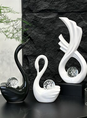 天鹅装饰摆件轻奢高级感客厅玄关桌面酒柜装饰摆件电视柜乔迁礼品