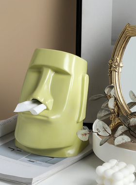 北欧创意个性头像鼻孔纸巾盒客厅餐桌茶几家用卫生纸盒收纳装饰摆