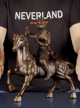 纯铜马上封侯摆件家居客厅工艺品摆设马上封猴办公室桌面饰品礼品