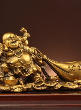 铜弥勒佛摆件布袋笑佛未来佛和气生财家用客厅店铺供奉笑面大肚佛