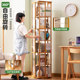 Rotating bookshelf floor-standing shelf bookcase home storage cabinet children's living room simple solid wood display stand