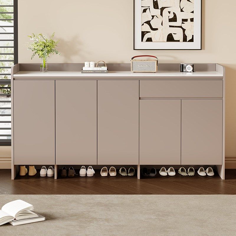 岩板鞋柜家用门口收纳柜一体靠墙实木柜子储物柜2025新款大玄关柜,淘宝优惠券,粉丝福利购,淘宝优惠卷