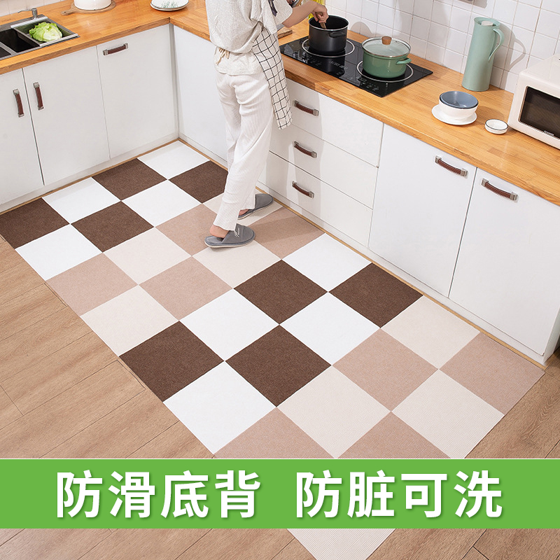 奶油风拼接地毯卧室地板贴儿童房间满铺客厅地垫可拆洗全屋地板铺 - 图2