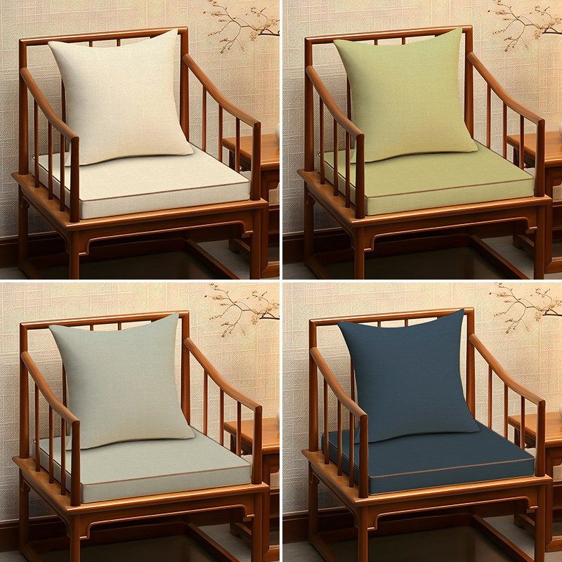 新中式海绵座垫禅意纯色简约实木圈椅垫餐椅红木椅沙Z发坐垫棉麻,淘宝优惠券,粉丝福利购,淘宝优惠卷