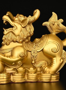 纯铜貔貅摆件大号公母一对家居店铺桌面装饰皮丘貔恘乔迁开业礼品