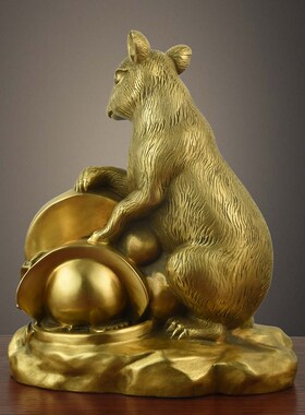 纯铜鼠摆件十二生肖招财家居客厅风水装饰品工艺品礼品吉祥物摆设