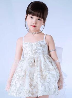 儿童蕾丝手套网纱女童婚纱礼服手袖公主女孩演出生日花童礼仪演出