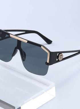 跨境热款一体式镜片时尚连体太阳镜欧美运动风镜潮流镂空墨镜