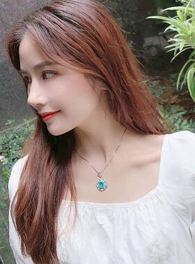 庄生生珠厂家彩复古款仿帕拉伊巴碧玺女式项链吊坠
