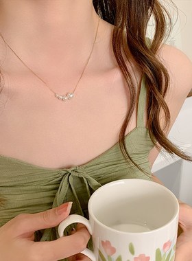 法式珍珠项链女2024新款爆款轻奢小众锁骨链气质简约网红装饰颈链