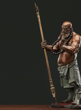 观余艺术青铜人物雕m塑中式客厅玄关办公桌书房家居饰品摆件鲁智