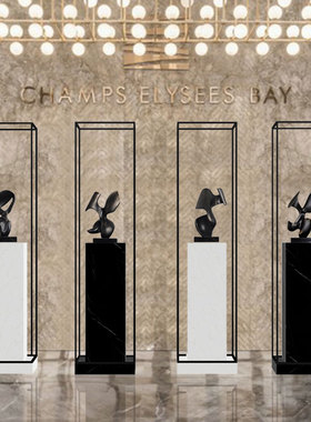 酒店大堂大型落地艺m术雕塑装饰售楼处别墅样板间大理石底座摆件