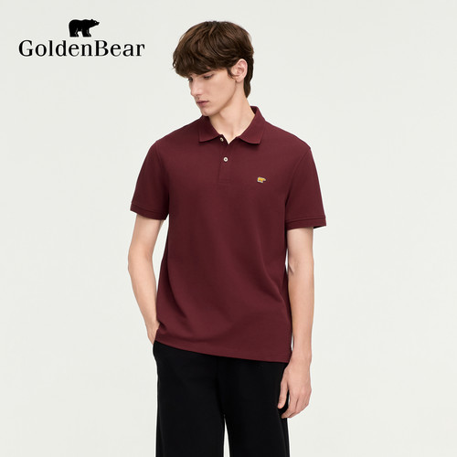 【莱卡】GOLDEN BEAR/金熊2026年男士弹力珠地棉基础款短袖POLO衫 - 图0