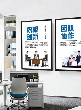 会议室励志挂画办公室装饰t画公司企业文化墙标语会必议背景墙海
