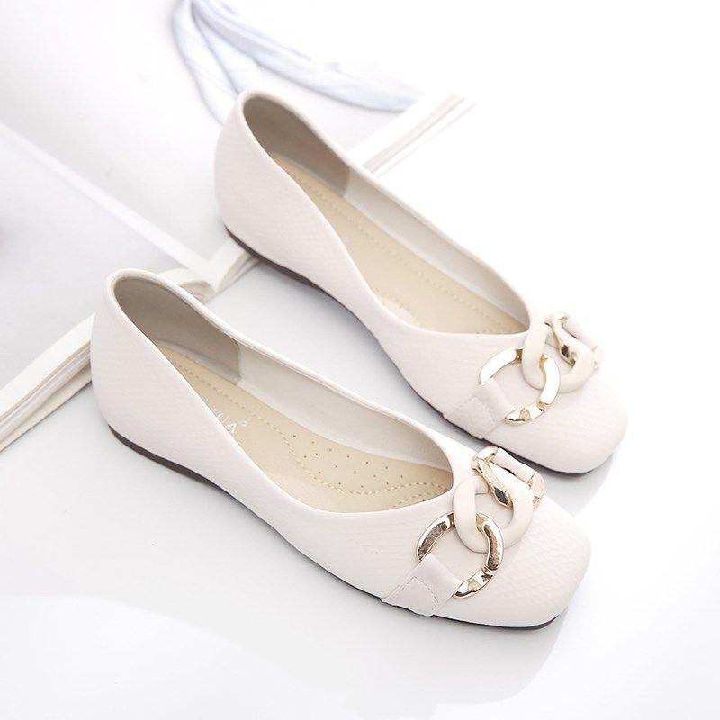 豆豆鞋女2024年新款夏季百搭浅口妈妈平K底鞋方头瓢鞋软底淑女单,淘宝优惠券,粉丝福利购,淘宝优惠卷