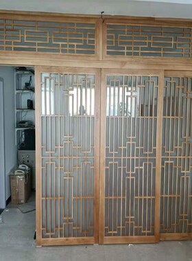 仿古门窗中式实木花格门窗古建镂F空屏风隔断室内外庭院厂家