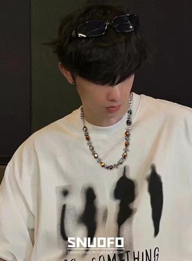 嘻哈装饰项链男生个性毛衣链男款潮流网红卫衣链男士高级学生配饰