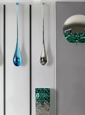 不锈钢吊顶水滴装饰挂件售楼部走道天花板吊饰美容院橱窗装置摆件