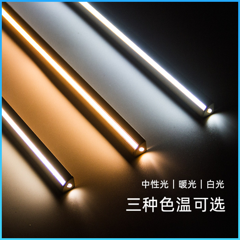 明装橱柜直角灯led柜底灯免开槽酒柜衣柜感应灯线性硅胶罩层板灯 - 图1