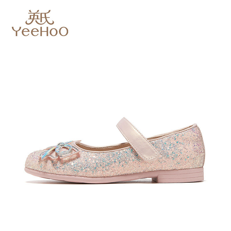 英氏中大童小女孩公主鞋女童洋气凉鞋2025新款夏季透气闪亮水晶鞋,淘宝优惠券,粉丝福利购,淘宝优惠卷