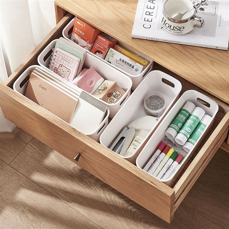 【拍1发6】抽屉窄款收纳盒橱柜收纳盒PP塑料盒桌面收纳盒,淘宝优惠券,粉丝福利购,淘宝优惠卷