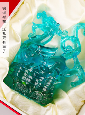琉璃四神兽摆件青l龙白虎朱雀玄武水晶装饰送礼办公室玄关桌面摆