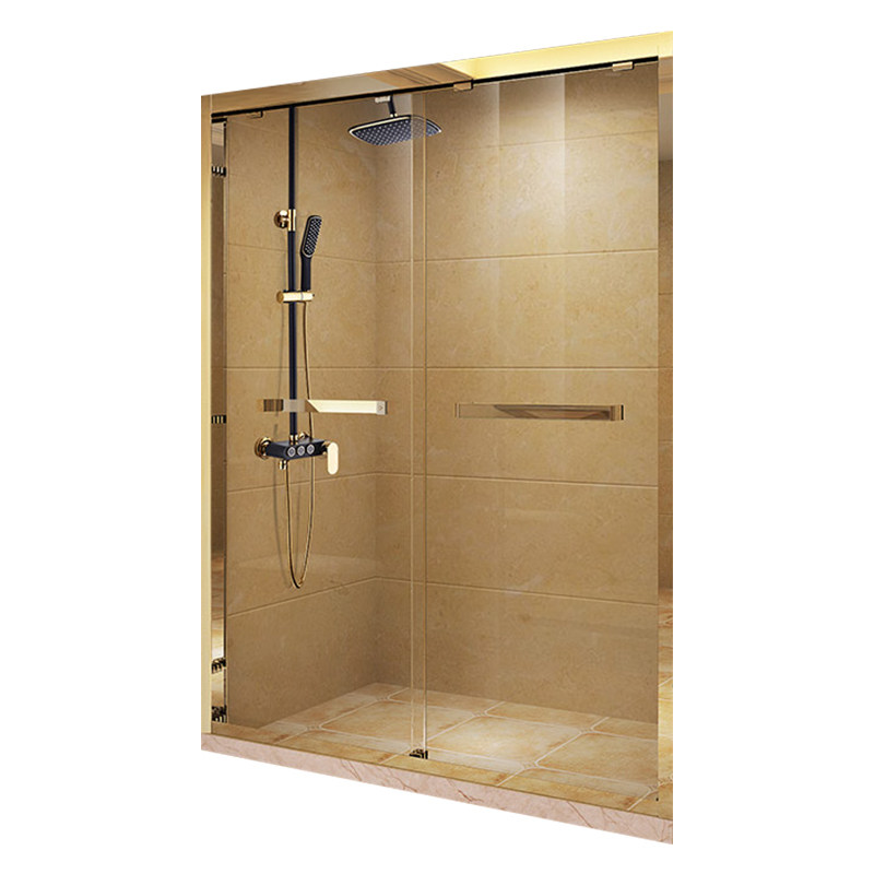 Stainless steel shower room with in-line sliding S door bathroom wet and dry separation glass partition bathroom double movable