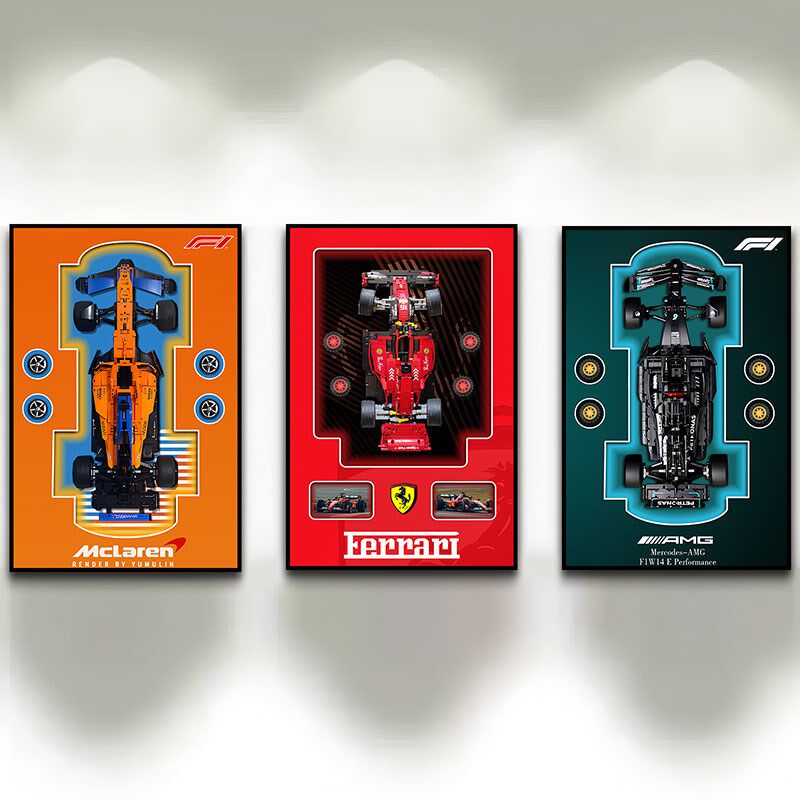 积木上墙立体g实物画赛车模型2025相框版男孩卧室儿童床头遥控灯,淘宝优惠券,粉丝福利购,淘宝优惠卷